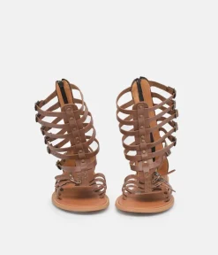 Glaritis Brown Strappy Gladiator Sandals
