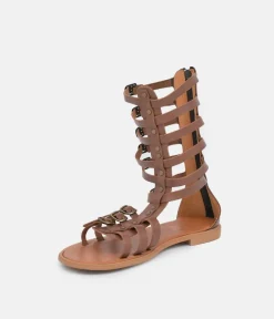 Glaritis Brown Strappy Gladiator Sandals