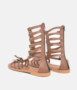 Glaritis Brown Strappy Gladiator Sandals
