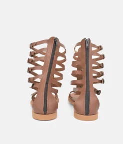 Glaritis Brown Strappy Gladiator Sandals
