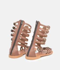 Glaritis Brown Strappy Gladiator Sandals