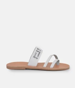 Glaritis Chic White Leather Sandals