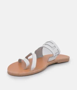 Glaritis Chic White Leather Sandals