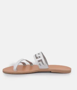 Glaritis Chic White Leather Sandals