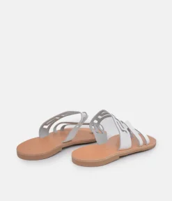 Glaritis Chic White Leather Sandals