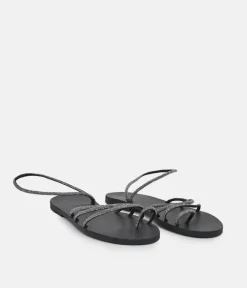 Glaritis Classic Black Minimalist Sandals
