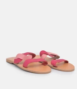 Glaritis Cut Pink Twist Sandals