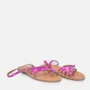 Glaritis Hot Pink Leather Strappy Sandals