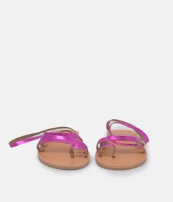 Glaritis Hot Pink Leather Strappy Sandals