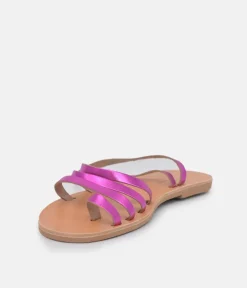 Glaritis Hot Pink Leather Strappy Sandals