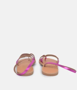 Glaritis Hot Pink Leather Strappy Sandals