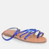Glaritis Pretty Blue Leather Strappy Sandals