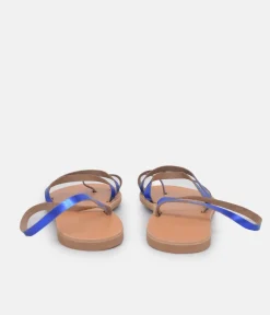 Glaritis Pretty Blue Leather Strappy Sandals