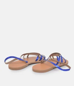 Glaritis Pretty Blue Leather Strappy Sandals