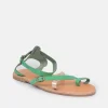 Glaritis Pretty Green/Rose Gold Strappy Sandals