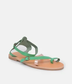 Glaritis Pretty Green/Rose Gold Strappy Sandals