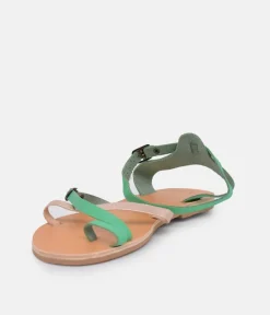Glaritis Pretty Green/Rose Gold Strappy Sandals