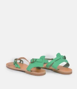 Glaritis Pretty Green/Rose Gold Strappy Sandals