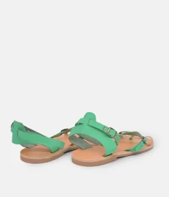 Glaritis Pretty Green/Rose Gold Strappy Sandals