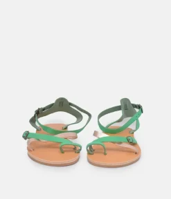 Glaritis Pretty Green/Rose Gold Strappy Sandals