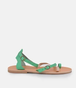Glaritis Pretty Green/Rose Gold Strappy Sandals