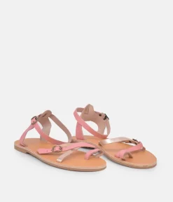 Glaritis Pretty Pink/Rose Gold Strappy Sandals