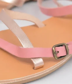 Glaritis Pretty Pink/Rose Gold Strappy Sandals