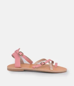 Glaritis Pretty Pink/Rose Gold Strappy Sandals