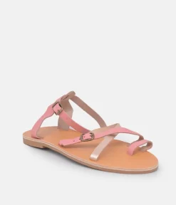 Glaritis Pretty Pink/Rose Gold Strappy Sandals