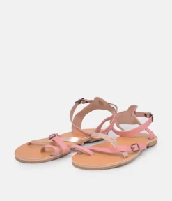 Glaritis Pretty Pink/Rose Gold Strappy Sandals