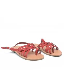 Glaritis Red Leather NIKE Strappy Sandals
