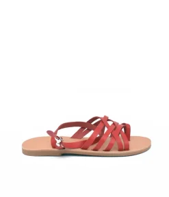 Glaritis Red Leather NIKE Strappy Sandals
