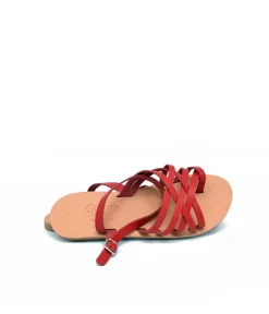 Glaritis Red Leather NIKE Strappy Sandals