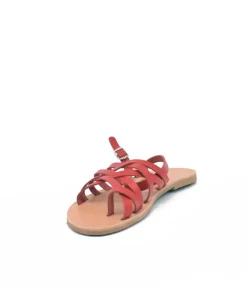 Glaritis Red Leather NIKE Strappy Sandals