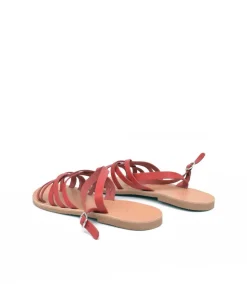 Glaritis Red Leather NIKE Strappy Sandals