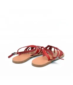 Glaritis Red Leather NIKE Strappy Sandals