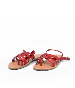 Glaritis Red Leather NIKE Strappy Sandals