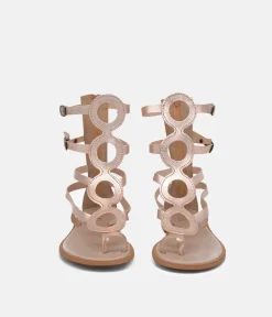 Glaritis Rose Gold Strappy Gladiator Sandals