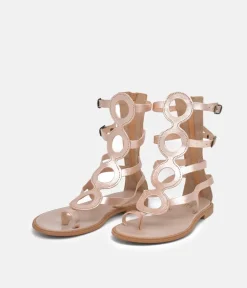 Glaritis Rose Gold Strappy Gladiator Sandals