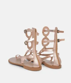 Glaritis Rose Gold Strappy Gladiator Sandals