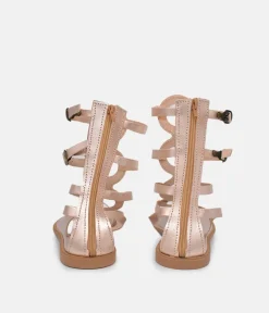 Glaritis Rose Gold Strappy Gladiator Sandals