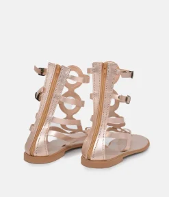 Glaritis Rose Gold Strappy Gladiator Sandals