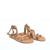 Glaritis Strappy Bronze Wide Fit Ankle Strap Sandals