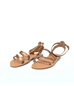 Glaritis Strappy Bronze Wide Fit Ankle Strap Sandals