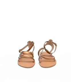 Glaritis Strappy Bronze Wide Fit Ankle Strap Sandals