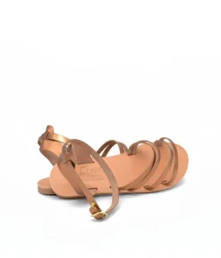 Glaritis Strappy Bronze Wide Fit Ankle Strap Sandals