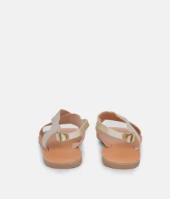 Glaritis Stylish Criss Cross Metallic Gold Sandal