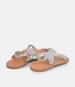 Glaritis Stylish Criss Cross Metallic Silver Sandal