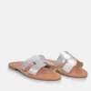 Glaritis Stylish Metallic Silver Sandals