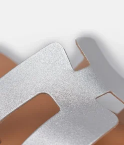 Glaritis Stylish Metallic Silver Sandals